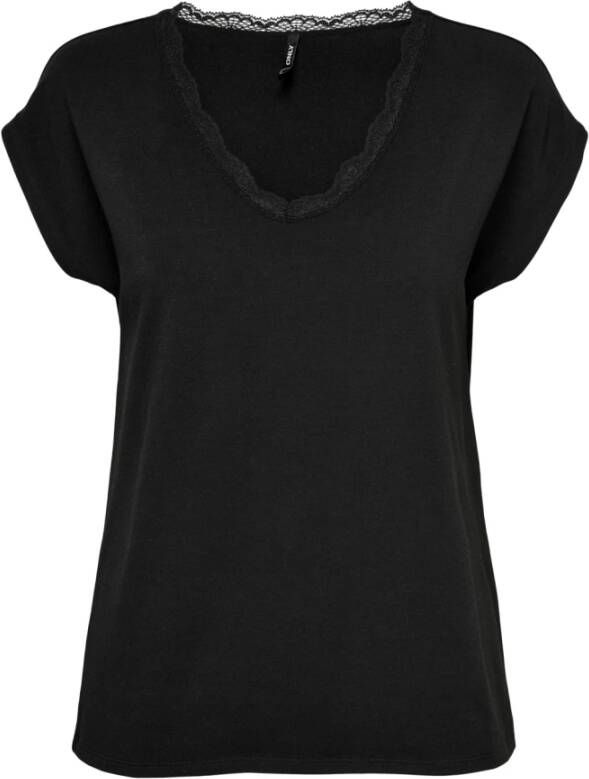 Only V-hals T-shirt voor dames Onlmoster Zwart Dames