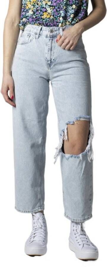 Only Wide Jeans Blauw Dames