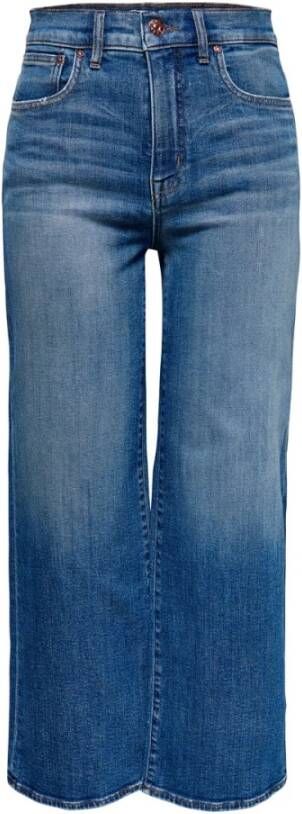 Only Wijd uitlopende jeans madison hw brede gewas Blauw Dames