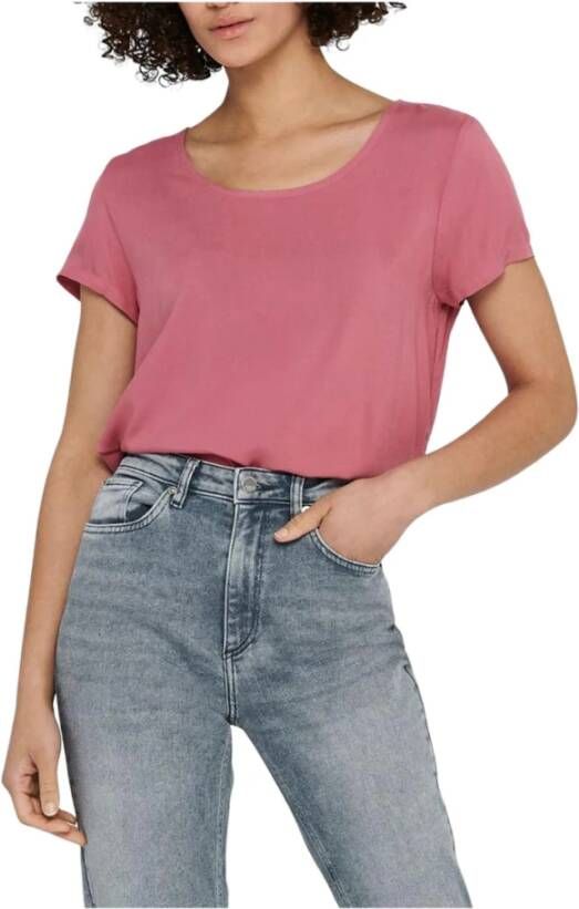 ONLY geweven top met open detail fuchsia