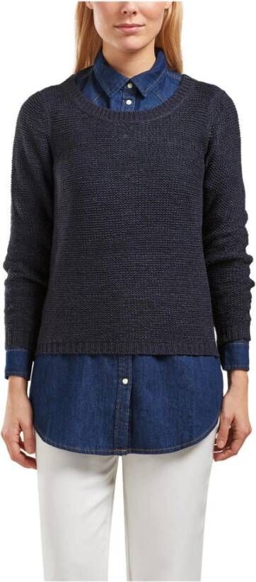 Only Blauwe Ronde Hals Gebreide Kleding voor Vrouwen Blue Dames - Foto 2