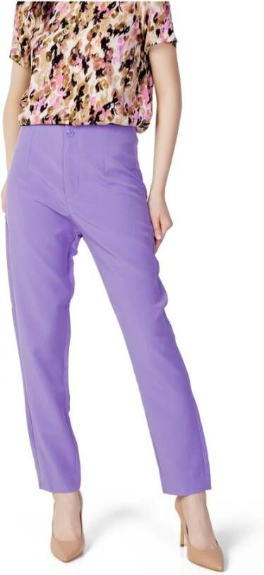 Only Polyester Blend Dames Cigarette Pants Collectie Purple Dames