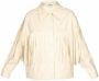 OOF Wear Witte Korte Jas met Franjes van Synthetisch Leer Beige Dames - Thumbnail 1