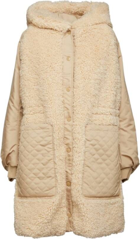 OOF Wear Vanille Parka met Geribbelde Manchetten Beige Dames