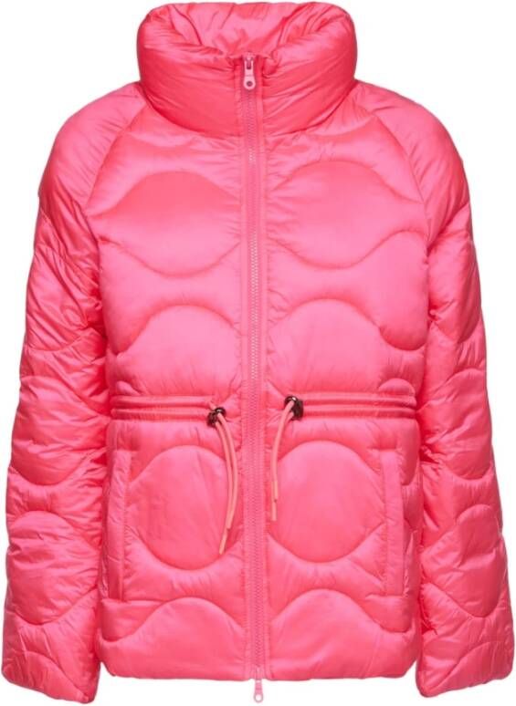OOF Wear Korte Gewatteerde Jas Lila Golven Pink Dames