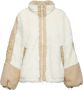 OOF Wear Korte witte jas met satijnen nylon details Beige Dames - Thumbnail 1