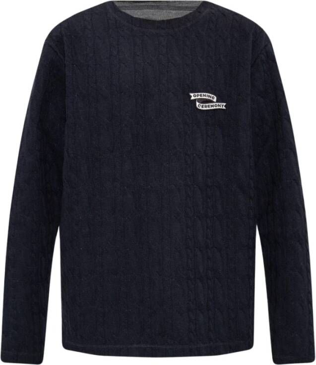 Opening Ceremony Sweater with logo Blauw Heren