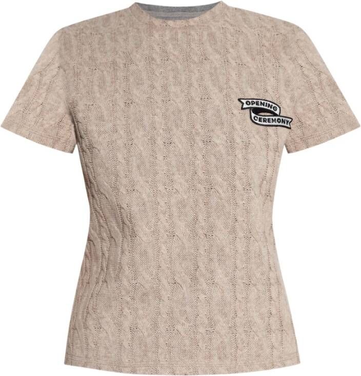 Opening Ceremony Top met geborduurd logo Beige - Foto 2