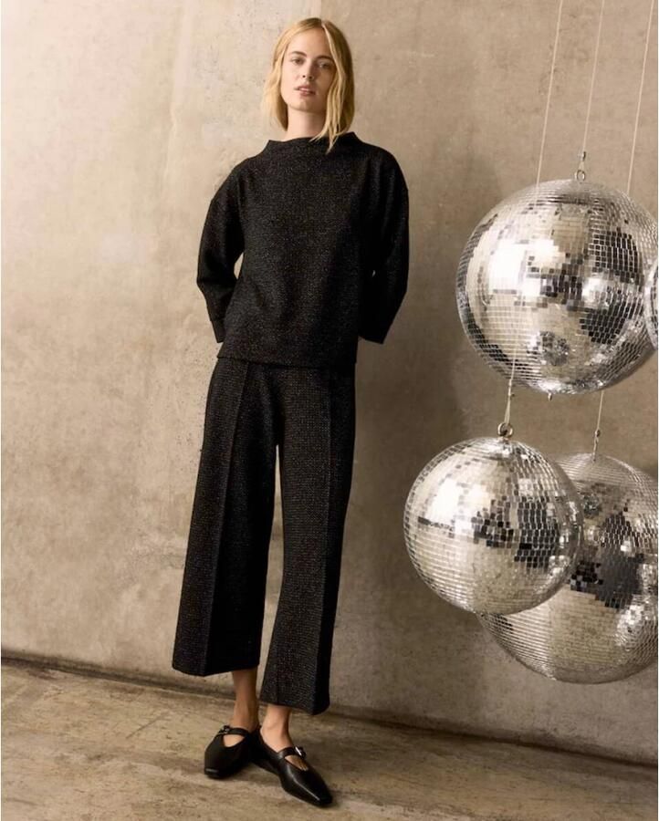 Opus Regular fit culotte met persplooien model 'Misha festive'