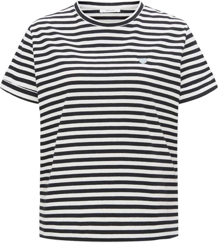Opus relaxed fit t-shirt met motiefstitching model 'Serz'