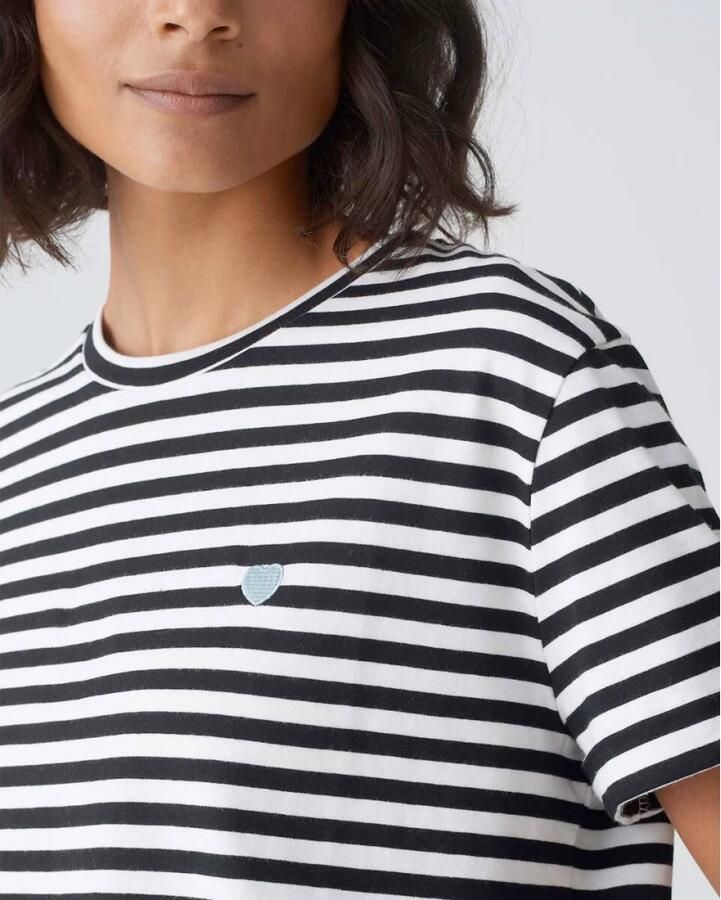 Opus relaxed fit t-shirt met motiefstitching model 'Serz' - Foto 2