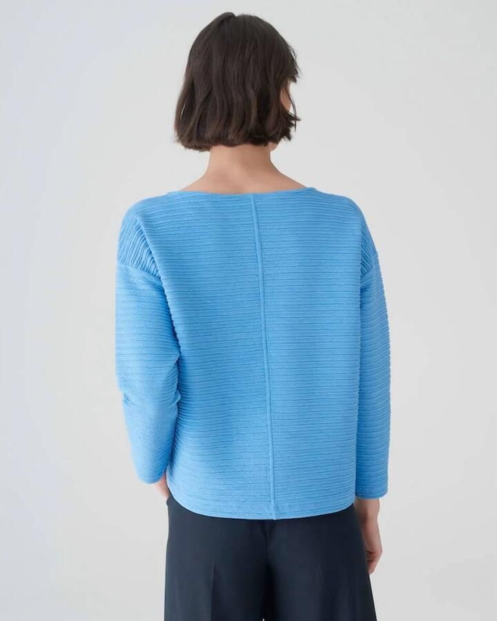Opus Stijlvolle Gottoman Sweat Blue Dames - Foto 4