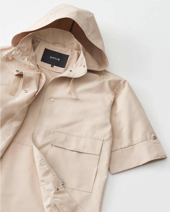 Opus Lange jas met opgestikte klepzakken model 'Hilla'