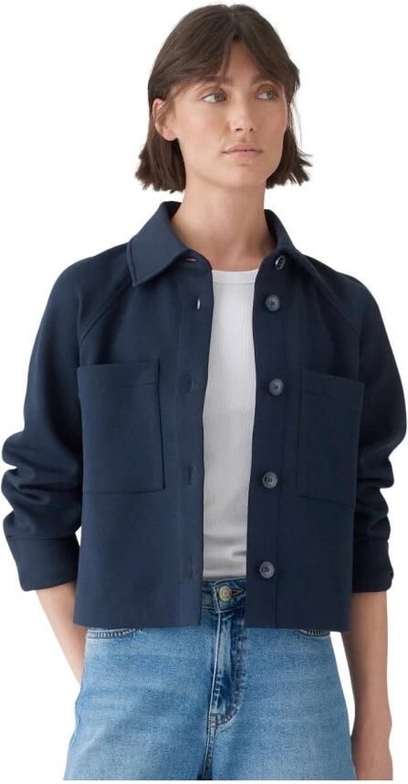 Opus Stijlvolle Jas met Jipi Detail Blue Dames - Foto 4