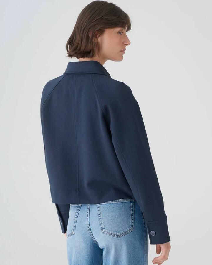 Opus Stijlvolle Jas met Jipi Detail Blue Dames