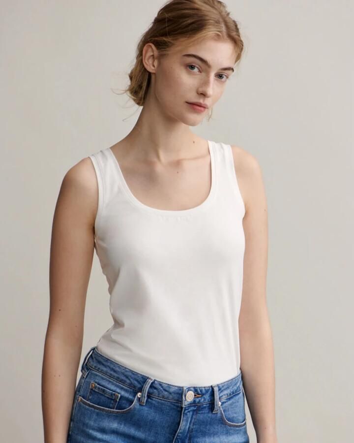 Opus Tanktop van een mix van katoen en elastaan - Foto 2