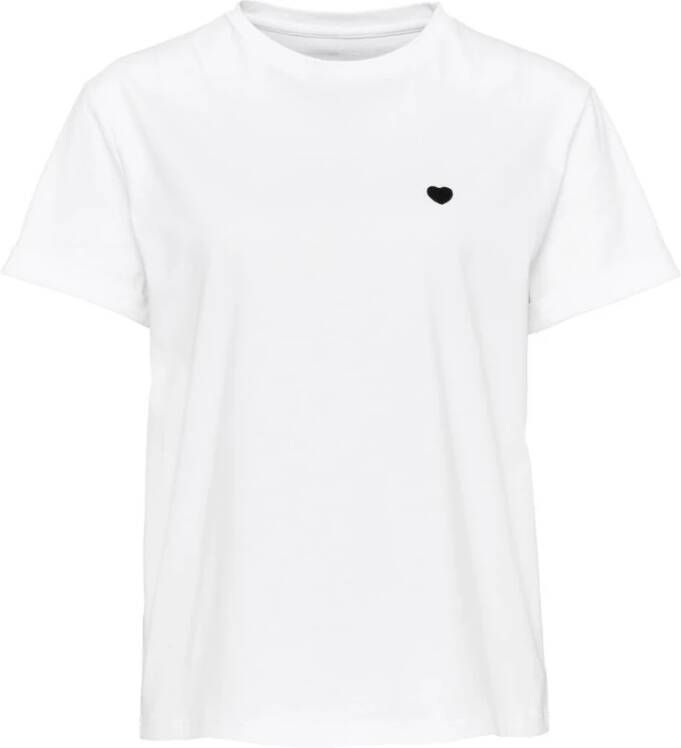 OPUS T-shirt Serz met klein hartborduursel