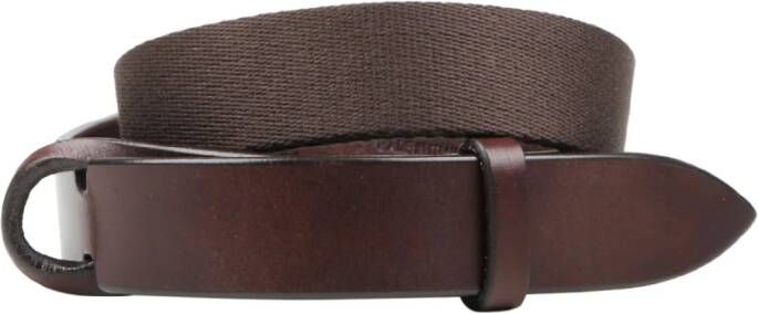 Orciani Bruine Canvas Stierenriemen Brown Heren