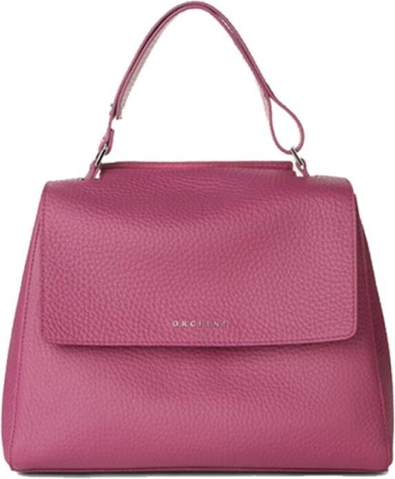 Orciani Zachte leren schoudertas met riem Pink Dames