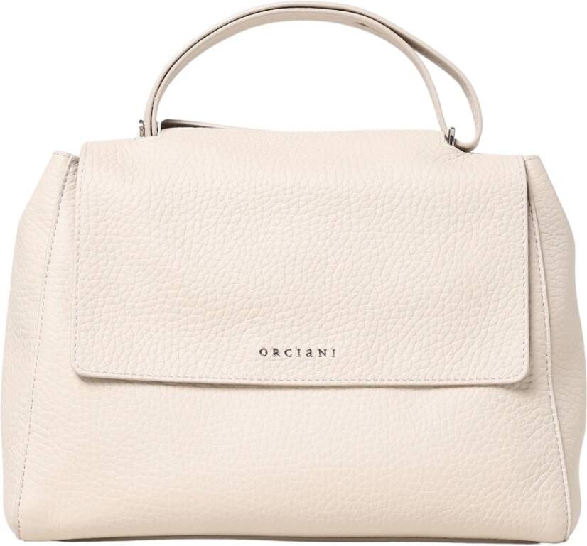 Orciani Middelgrote Sveva Soft Leren Schoudertas Beige Dames - Foto 3