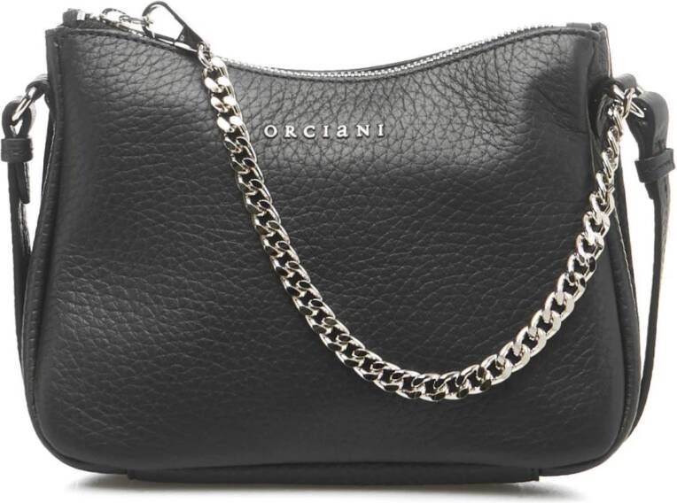Orciani Zachte Leren Mini Maantas Black Dames