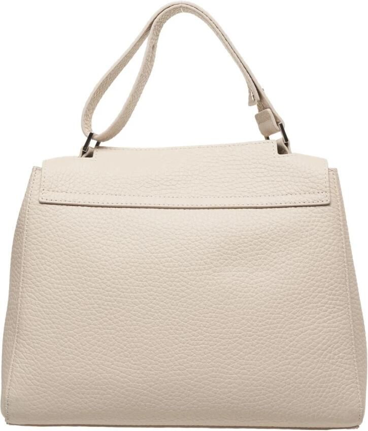 Orciani Middelgrote Sveva Soft Leren Schoudertas Beige Dames - Foto 5