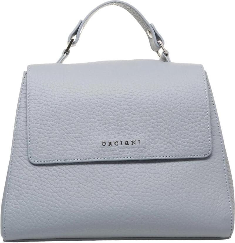 Orciani Blauwe Leren Handtas Sveva Soft Blue Dames