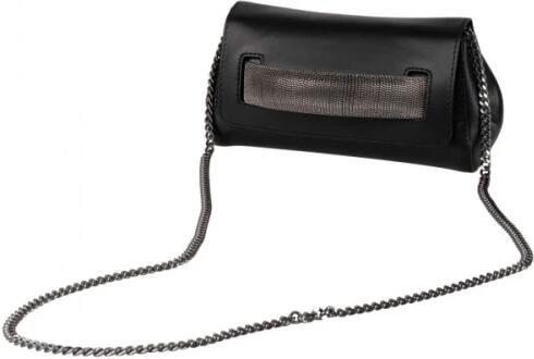 Orciani Clutches Smooth Leather Clutch With Unique Chain Handle in zwart - Foto 2