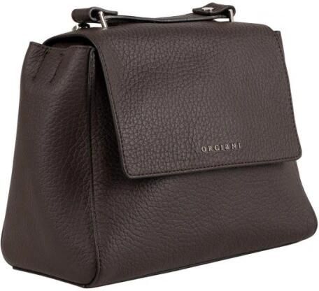 Orciani Leren schoudertas met verstelbare handvat Brown Dames