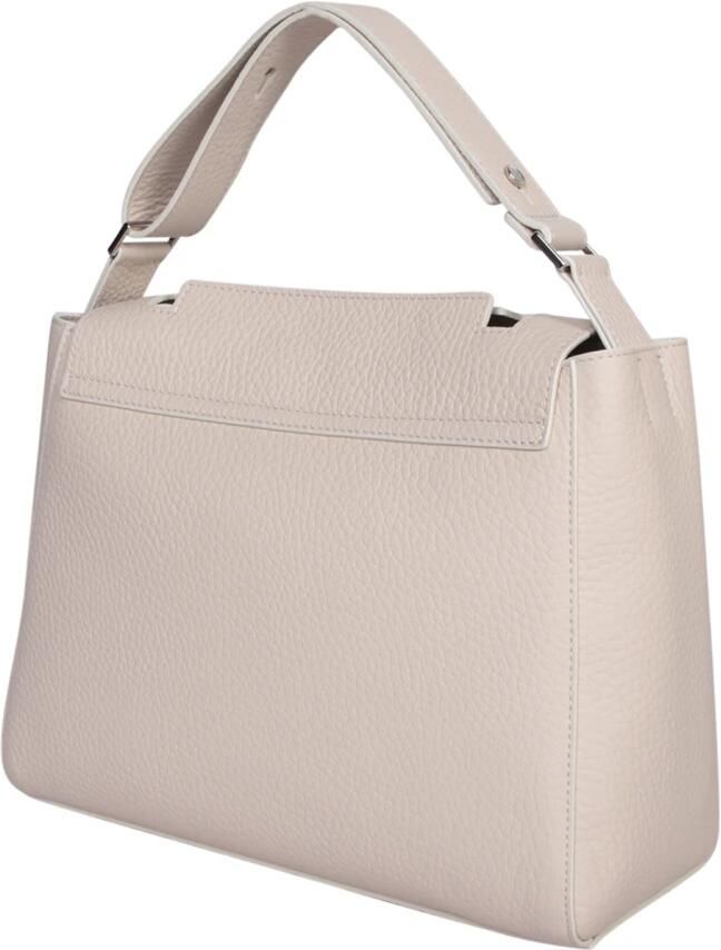 Orciani Middelgrote Sveva Soft Leren Schoudertas Beige Dames - Foto 8