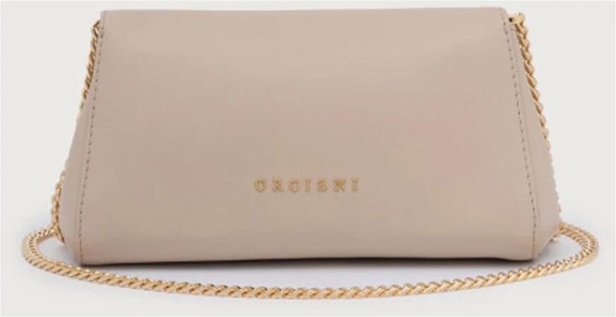 Orciani Clutches Smooth Leather Clutch With Removable Chain Strap in beige - Foto 3