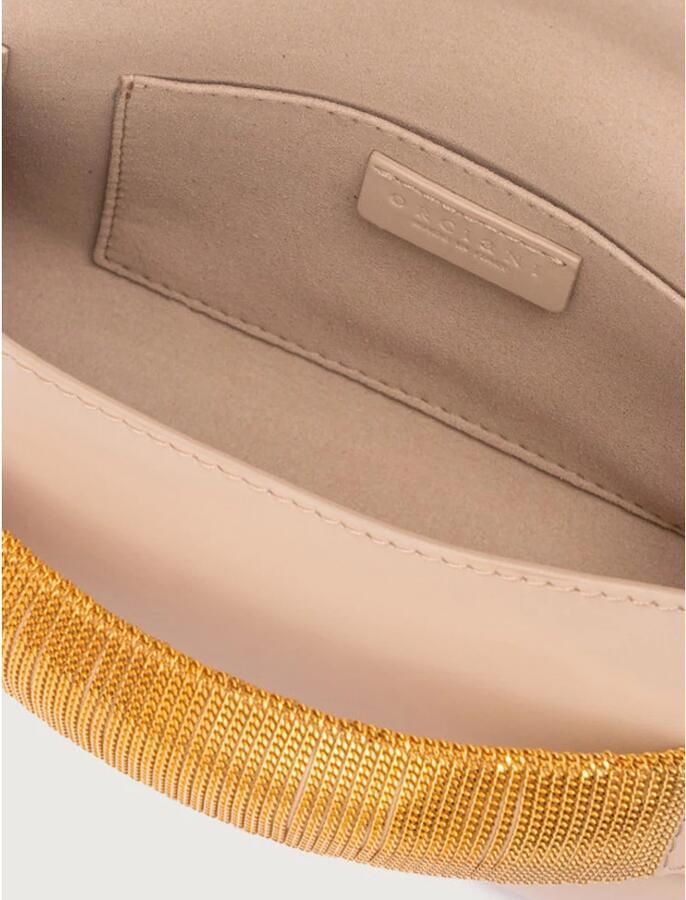 Orciani Clutches Smooth Leather Clutch With Removable Chain Strap in beige - Foto 2