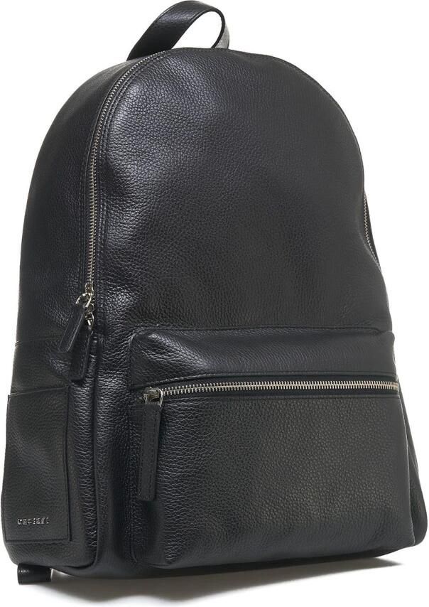 Orciani Zwarte leren rugzak Stijlvol & Praktisch Black Heren - Foto 3