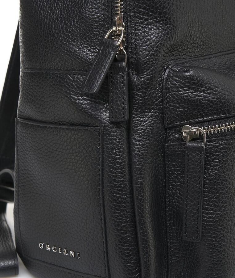 Orciani Zwarte leren rugzak Stijlvol & Praktisch Black Heren