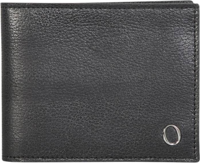 Orciani Leather wallet with textured texture and bi-fold design by Zwart Heren