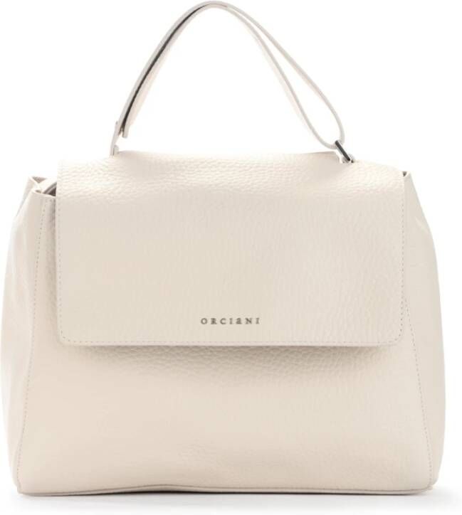 Orciani Middelgrote Sveva Soft Leren Schoudertas Beige Dames - Foto 11