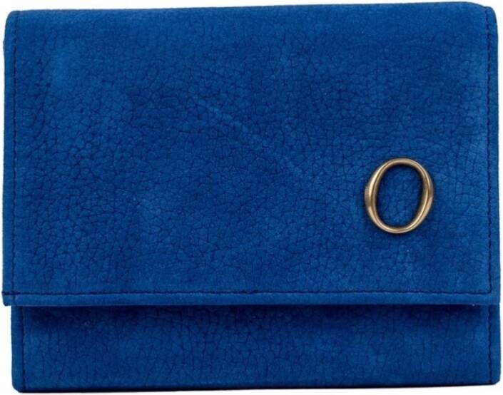 Orciani Smalle leren portemonnee Blauw Dames