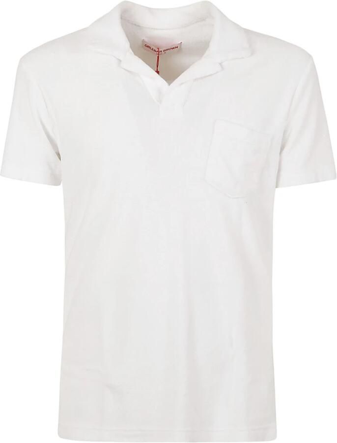 Orlebar Brown Witte Terry Cotton Polo Shirt White Heren