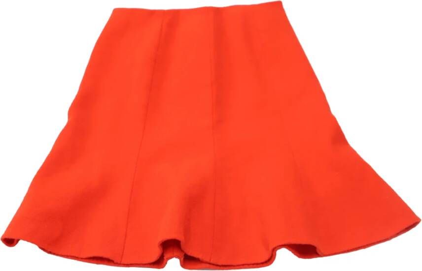 Oscar De La Renta Pre-owned Oscar De La Renta Panel Midi Skirt in Red Wool Rood Dames