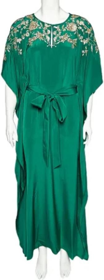 Oscar De La Renta Pre-owned Silk dresses Groen Dames
