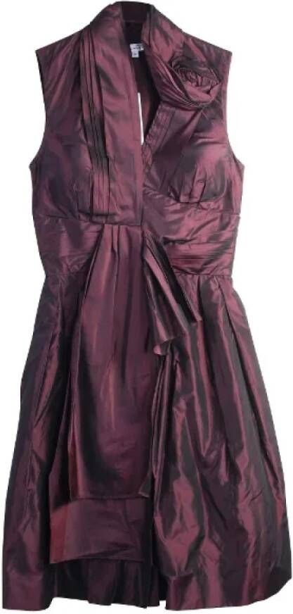 Oscar De La Renta Pre-owned Silk dresses Purple Dames