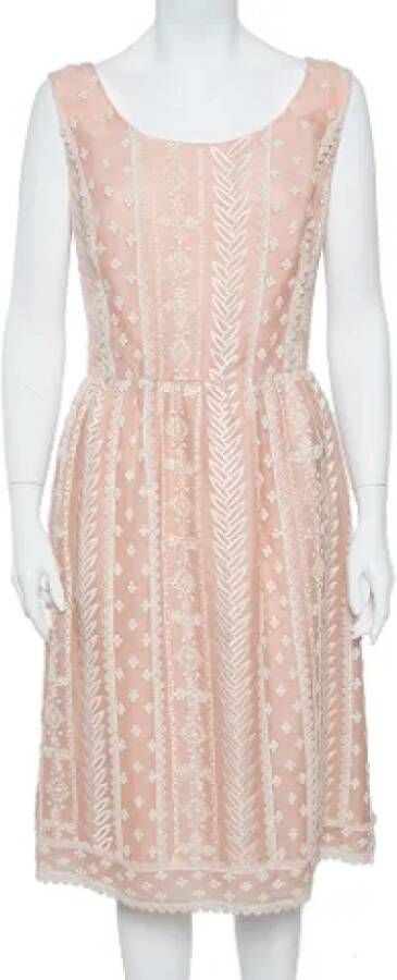 Oscar De La Renta Pre-owned Silk dresses Roze Dames