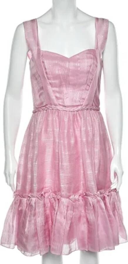 Oscar De La Renta Pre-owned Silk dresses Roze Dames