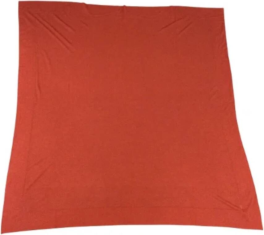 Oscar De La Renta Pre-owned Silk scarves Oranje Unisex