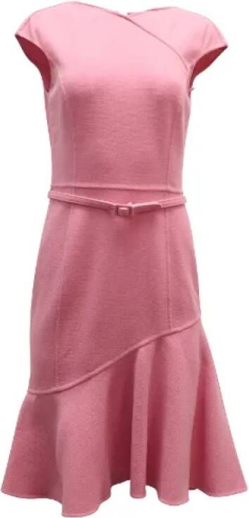 Oscar De La Renta Pre-owned Wool dresses Roze Dames