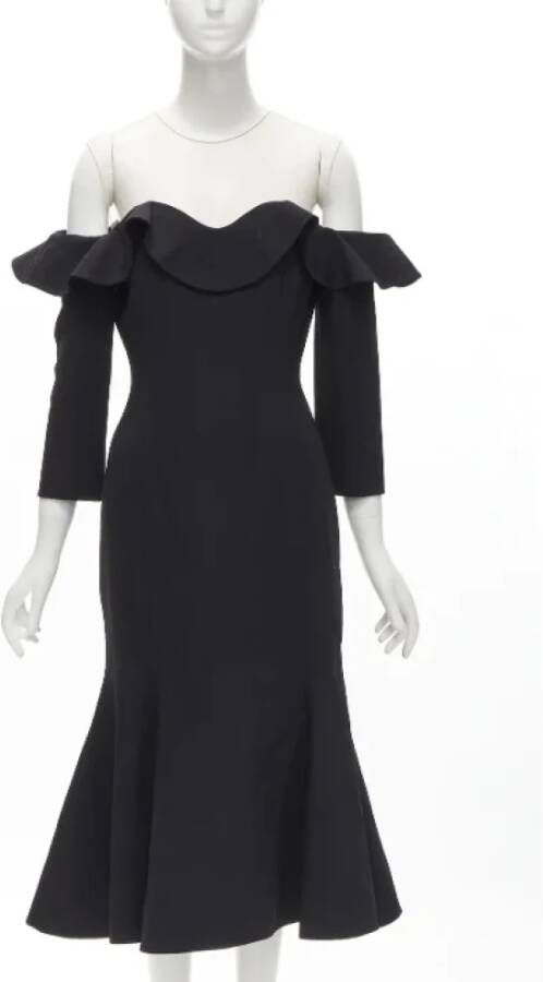 Oscar De La Renta Pre-owned Wool dresses Zwart Dames