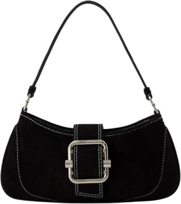 Osoi Blauwe Leren Hobo Tas Black Dames