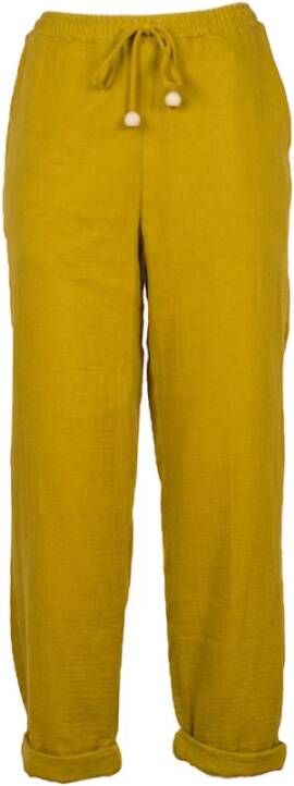 Ottod'Ame Straight Trousers Geel Dames