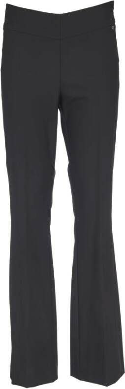Ottod'Ame Zwarte broek met wijde pijpen Zwart Dames