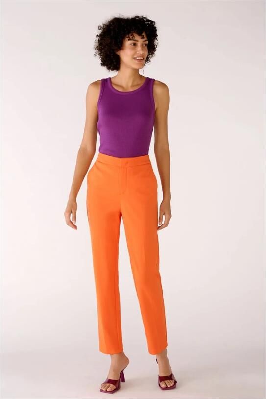 Oui Slim Fit Chino Shorts voor Vrouwen Orange Dames - Foto 3